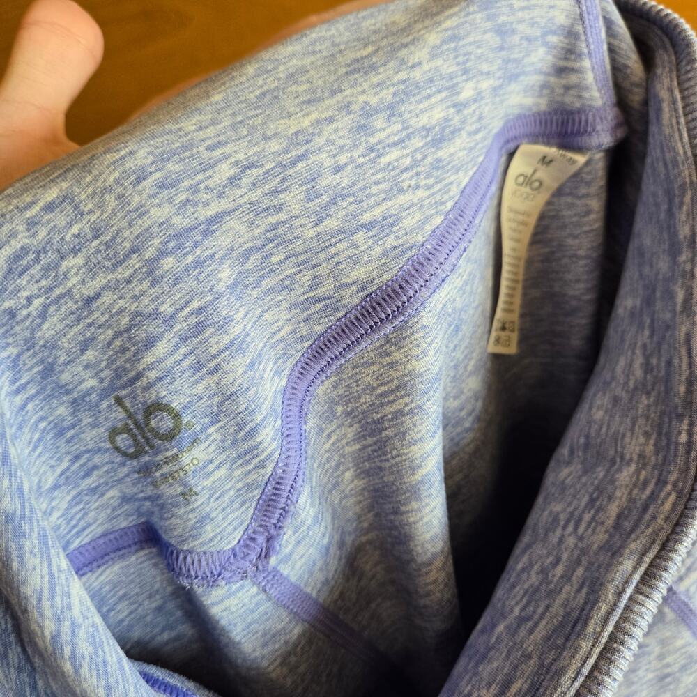 Alo Alosoft Legging Lounge High Waist Tile Blue White Heather Medium Cozy Soft - Picture 3 of 6